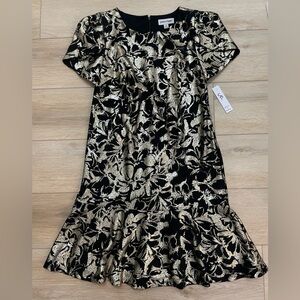 Shelby & Palmer black gold cocktail dress size 10 NWT